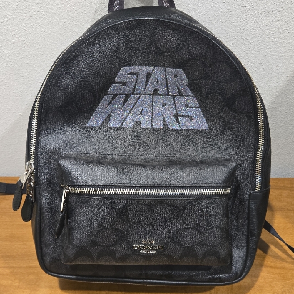 Coach Black and Silver Star Wars Backpack